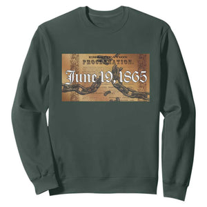 Juneteenth Emancipation Proclamation End of Slavery Sweatshirt Black Freedom History TS10 Dark Forest Green Print Your Wear