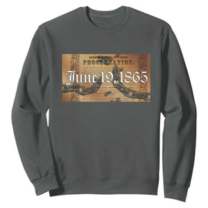 Juneteenth Emancipation Proclamation End of Slavery Sweatshirt Black Freedom History TS10 Dark Heather Print Your Wear