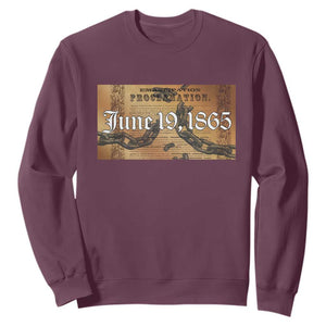 Juneteenth Emancipation Proclamation End of Slavery Sweatshirt Black Freedom History TS10 Maroon Print Your Wear