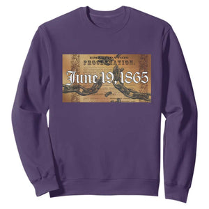 Juneteenth Emancipation Proclamation End of Slavery Sweatshirt Black Freedom History TS10 Purple Print Your Wear