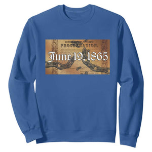 Juneteenth Emancipation Proclamation End of Slavery Sweatshirt Black Freedom History TS10 Royal Blue Print Your Wear