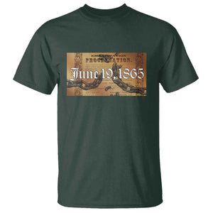 Juneteenth Emancipation Proclamation End of Slavery T Shirt Black Freedom History TS10 Dark Forest Green Print Your Wear