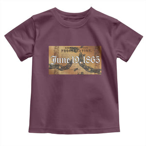 Juneteenth Emancipation Proclamation End of Slavery Toddler T Shirt Black Freedom History TS10 Maroon Print Your Wear
