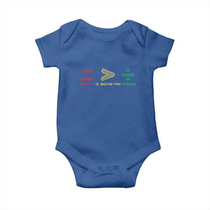 Juneteenth Equality Is Greater Than Division Baby Onesie Equal Rights Math Symbol TS11 Royal Blue Print Your Wear