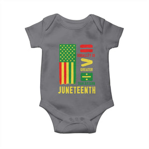 Juneteenth Equality Is Greater Than Division Baby Onesie Juneteenth American Flag TS11 Charcoal Print Your Wear