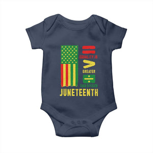 Juneteenth Equality Is Greater Than Division Baby Onesie Juneteenth American Flag TS11 Navy Print Your Wear