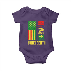 Juneteenth Equality Is Greater Than Division Baby Onesie Juneteenth American Flag TS11 Purple Print Your Wear