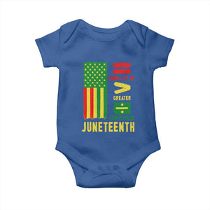 Juneteenth Equality Is Greater Than Division Baby Onesie Juneteenth American Flag TS11 Royal Blue Print Your Wear
