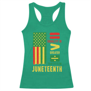 Juneteenth Equality Is Greater Than Division Racerback Tank Top Juneteenth American Flag TS11 Irish Green Print Your Wear
