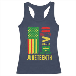 Juneteenth Equality Is Greater Than Division Racerback Tank Top Juneteenth American Flag TS11 Navy Print Your Wear