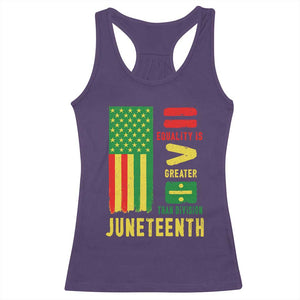 Juneteenth Equality Is Greater Than Division Racerback Tank Top Juneteenth American Flag TS11 Purple Print Your Wear