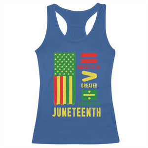 Juneteenth Equality Is Greater Than Division Racerback Tank Top Juneteenth American Flag TS11 Royal Blue Print Your Wear