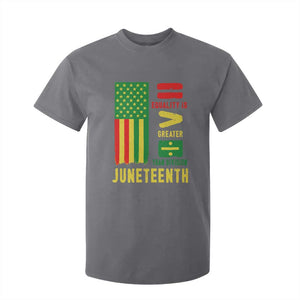 Juneteenth Equality Is Greater Than Division T Shirt For Kid Juneteenth American Flag TS11 Charcoal Print Your Wear