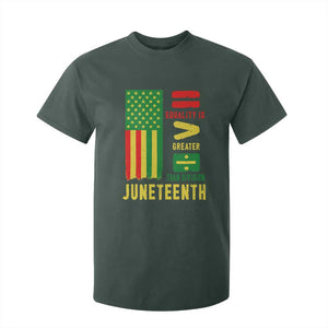 Juneteenth Equality Is Greater Than Division T Shirt For Kid Juneteenth American Flag TS11 Dark Forest Green Print Your Wear