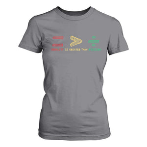 Juneteenth Equality Is Greater Than Division T Shirt For Women Equal Rights Math Symbol TS11 Charcoal Print Your Wear