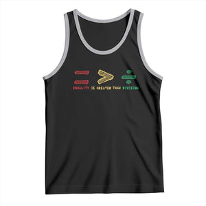 Juneteenth Equality Is Greater Than Division Tank Top Equal Rights Math Symbol TS11 Black Athletic Heather Print Your Wear
