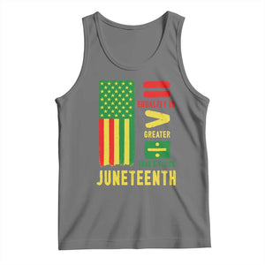 Juneteenth Equality Is Greater Than Division Tank Top Juneteenth American Flag TS11 Black Heather Print Your Wear