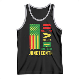 Juneteenth Equality Is Greater Than Division Tank Top Juneteenth American Flag TS11 Black Athletic Heather Print Your Wear