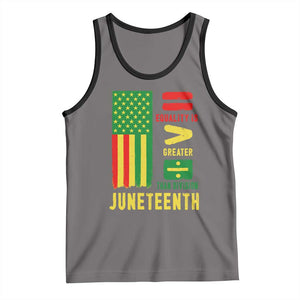 Juneteenth Equality Is Greater Than Division Tank Top Juneteenth American Flag TS11 Deep Heather Black Print Your Wear