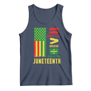 Juneteenth Equality Is Greater Than Division Tank Top Juneteenth American Flag TS11 Navy Print Your Wear