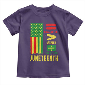 Juneteenth Equality Is Greater Than Division Toddler T Shirt Juneteenth American Flag TS11 Purple Print Your Wear
