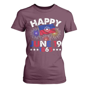 Juneteenth Flag T Shirt For Women Black Freedom Black History June 19 1865 TS10 Maroon Print Your Wear