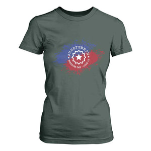 Juneteenth Freedom Day June 19 1865 T Shirt For Women Juneteenth Flag TS11 Dark Forest Green Print Your Wear