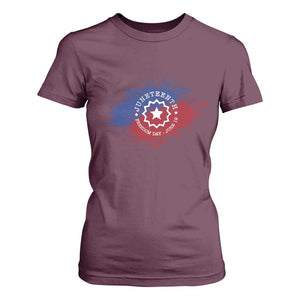 Juneteenth Freedom Day June 19 1865 T Shirt For Women Juneteenth Flag TS11 Maroon Print Your Wear