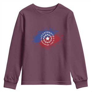 Juneteenth Freedom Day June 19 1865 Youth Sweatshirt Juneteenth Flag TS11 Maroon Print Your Wear
