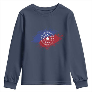 Juneteenth Freedom Day June 19 1865 Youth Sweatshirt Juneteenth Flag TS11 Navy Print Your Wear