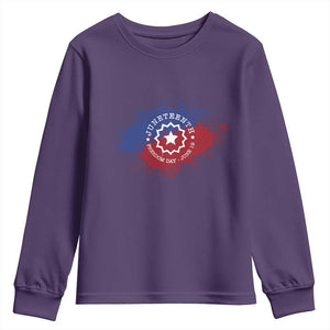 Juneteenth Freedom Day June 19 1865 Youth Sweatshirt Juneteenth Flag TS11 Purple Print Your Wear