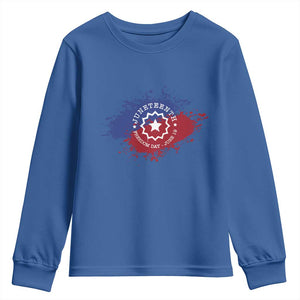 Juneteenth Freedom Day June 19 1865 Youth Sweatshirt Juneteenth Flag TS11 Royal Blue Print Your Wear