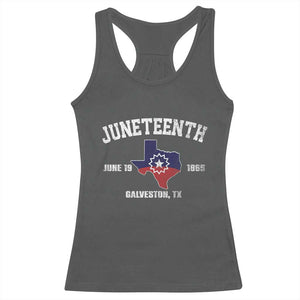 Juneteenth Galveston Texas Racerback Tank Top Juneteenth Flag African American History TS11 Dark Heather Print Your Wear