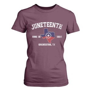 Juneteenth Galveston Texas T Shirt For Women Juneteenth Flag African American History TS11 Maroon Print Your Wear