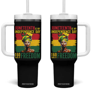 Juneteenth Is My Independence Day 160 Years Of Freedom Tumbler With Handle TS11 One Size: 40 oz Black Print Your Wear