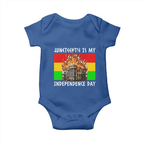 Juneteenth Is My Independence Day Baby Onesie Bold Afro Liberation Pan-African Flag TS02 Royal Blue Print Your Wear