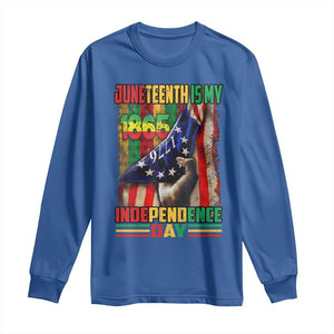 Juneteenth Is My Independence Day Long Sleeve Shirt Black Pride American Flag TS11 Royal Blue Print Your Wear
