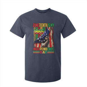 Juneteenth Is My Independence Day T Shirt For Kid Black Pride American Flag TS11 Navy Print Your Wear
