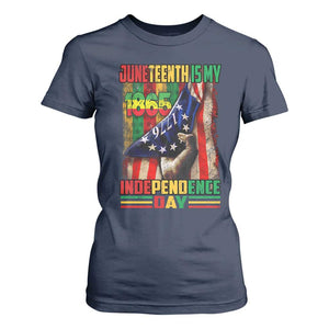 Juneteenth Is My Independence Day T Shirt For Women Black Pride American Flag TS11 Navy Print Your Wear
