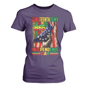 Juneteenth Is My Independence Day T Shirt For Women Black Pride American Flag TS11 Purple Print Your Wear