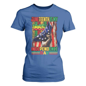 Juneteenth Is My Independence Day T Shirt For Women Black Pride American Flag TS11 Royal Blue Print Your Wear