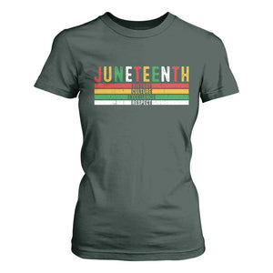 Juneteenth T Shirt For Women Black History Culture Excellence Respect Retro Vintage TS10 Dark Forest Green Print Your Wear