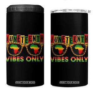 Juneteenth Vibes Only 4 in 1 Can Cooler Tumbler Afro Pride Sunglasses Black History Celebration TS02 One Size: 16 oz Black Print Your Wear
