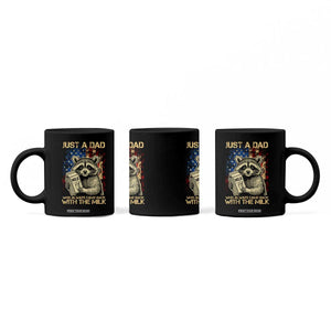 Just A Dad Who Always Came Back With The Milk Coffee Mug Raccoon American Flag Father's Day TS10 Print Your Wear