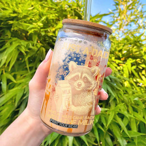 Just A Dad Who Always Came Back With The Milk Glass Can Raccoon American Flag Father's Day TS10 Print Your Wear