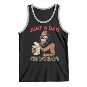 Just A Dad Who Always Came Back With The Milk Tank Top Funny Fathers Day Bigfoot Sasquatch Lovers TS10 Black Athletic Heather Print Your Wear