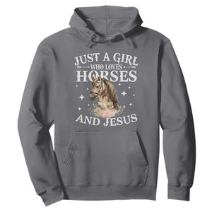 Just A Girl Who Loves Horses And Jesus Hoodie Christian Girls Horse TS11 Charcoal Print Your Wear