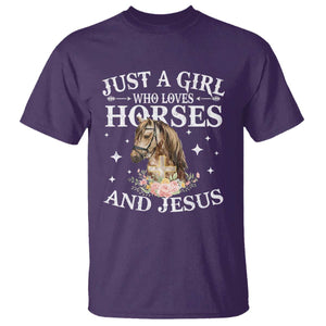Just A Girl Who Loves Horses And Jesus T Shirt Christian Girls Horse TS11 Purple Print Your Wear