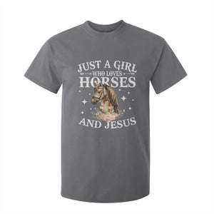 Just A Girl Who Loves Horses And Jesus T Shirt For Kid Christian Girls Horse TS11 Charcoal Print Your Wear