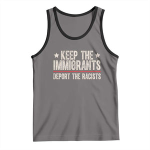 Keep The Immigrants Deport The Racists Tank Top Vintage Star TS11 Deep Heather Black Print Your Wear